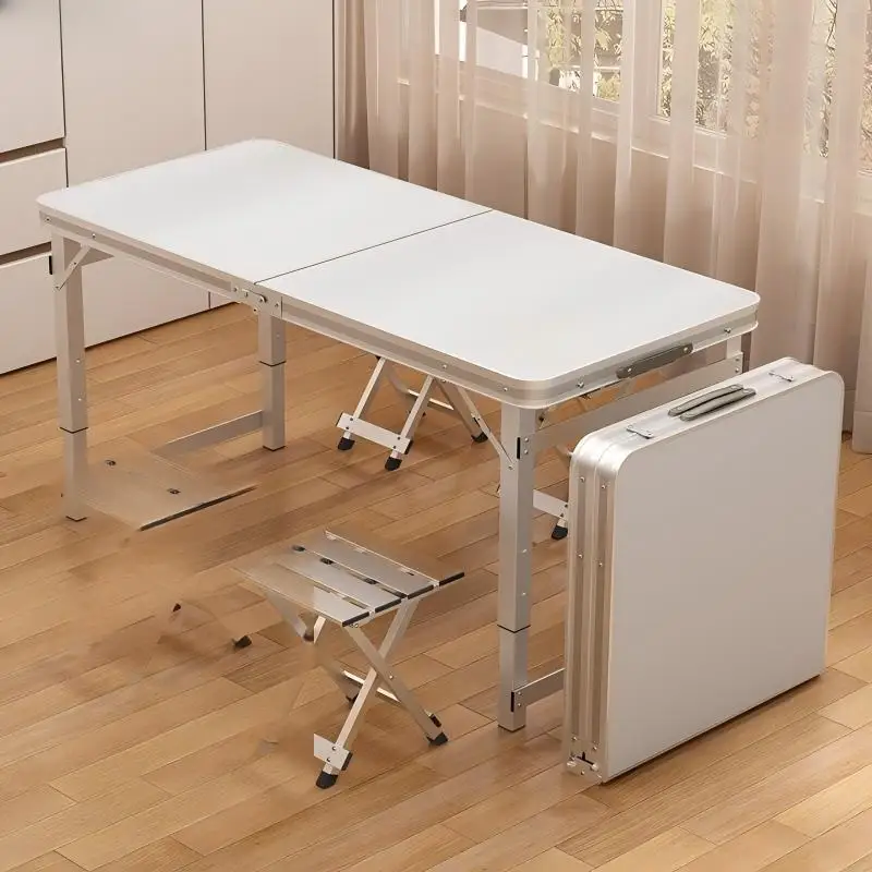 Portable aluminum folding table, simple outdoor camping table, suitable for night market street stalls