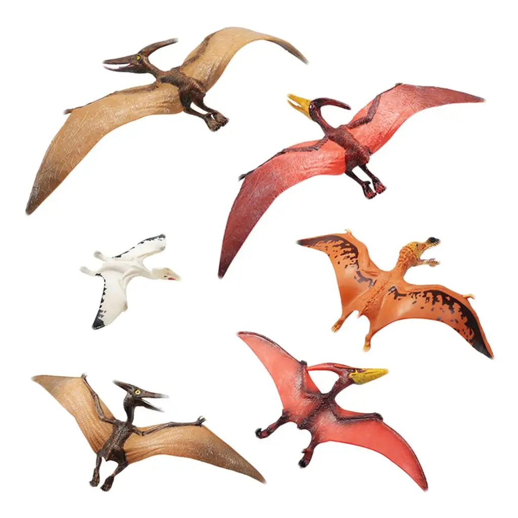 

6× Flying Dinosaur Models with Different Actions, Colors and Sizes, Great Addition to Collections & Educational Toys.