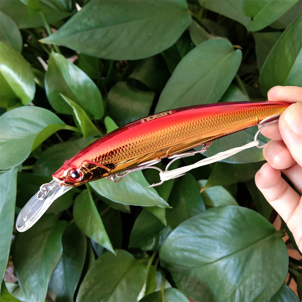 Noeby 3 stücke 11 cm 36g NEUE Farbe Sinking 0,2-3 m Minnow Angeln Köder Lange Casting große Forelle Seebarsch Salzwasser Harten Köder Wobbler – Detail 8
