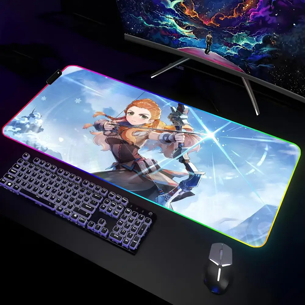 Alhaitham Aloy Arataki Itto Mouse Pad Gamer RGB Deskmat Keyboard Mat Gaming Laptops LED Mousepad Desk Protector Anime Mause Mats