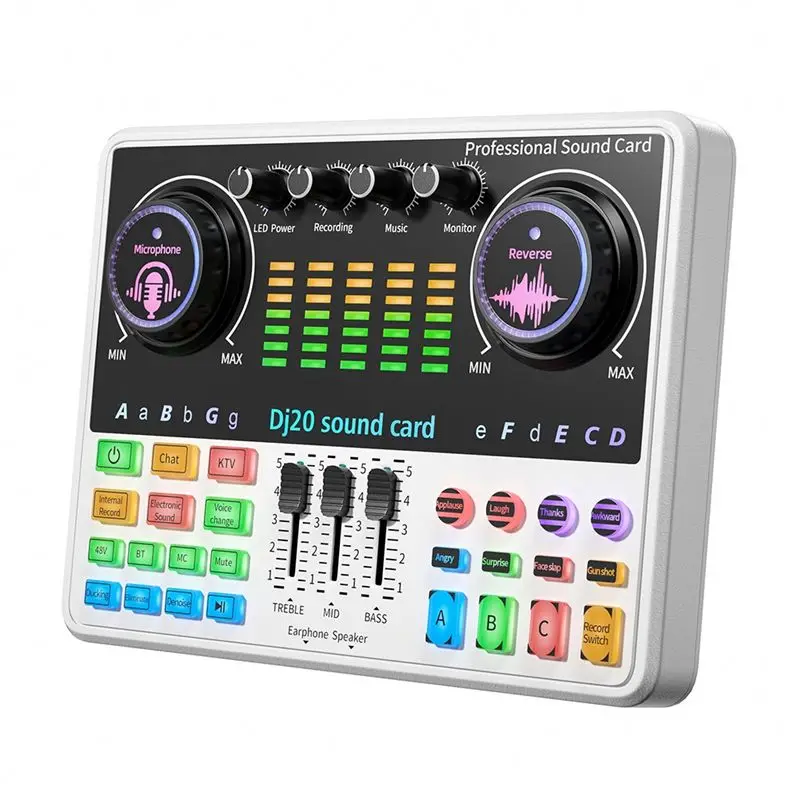 

FEDI-Live Sound Card Cardioid Design Microphone High Performance For Live Karaoke ETC White