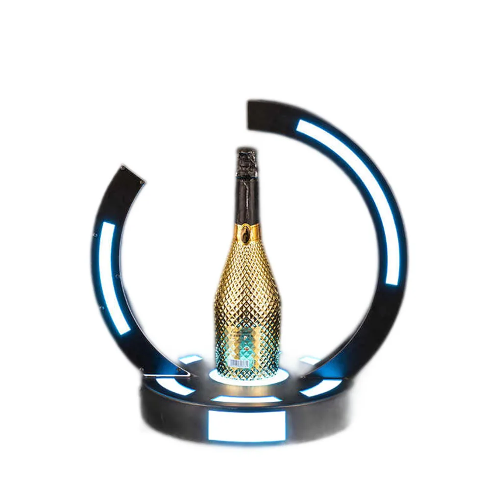 

rechargeable Metal Ring LED Bottle Presenter champagne glorifier VIP Display bottle racks stand for night club bar Lounge