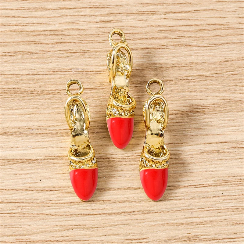 Tusember 10 Stück Niedliche Kristall-Lippenstift-, Handtaschen-, Schuh- und High-Heel-Anhänger für Halsketten, Ohrringe, Armbänder und Bastelarbeiten – Detail 15