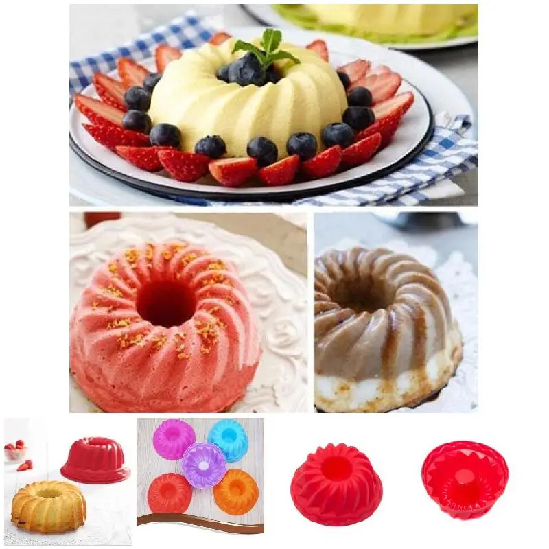 2 Pcs Silicone Pastry Cake Mold DIY Baking Dessert Mousse Cake Baking Tools 3D Art Cake Baking Tray Tool Model Random Color