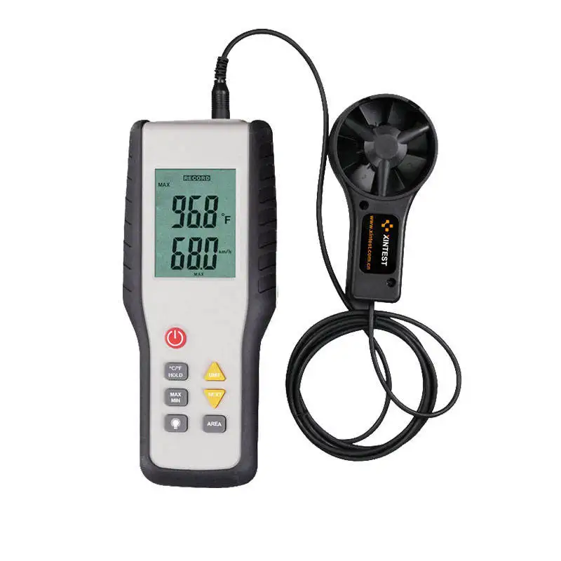 

HT-9819 CFM/CMM Thermo Anemometer Digital Wind Speed Gauge Air Velocity Flow Tester Meter