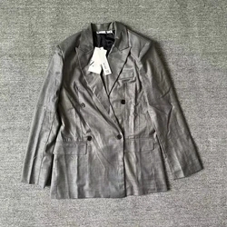 Taop&Za2024 Autumn New Women's Clothing Style Commuting Simple Loose Collar Double breasted Suit Coat