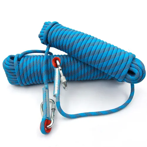 Imagen 2 del producto Cuerda de escalada en roca de 10mm, cuerda de rapero estática al aire libre de 10M para rescate de incendios, Escape de seguridad, escalada de árboles para deportes al aire libre