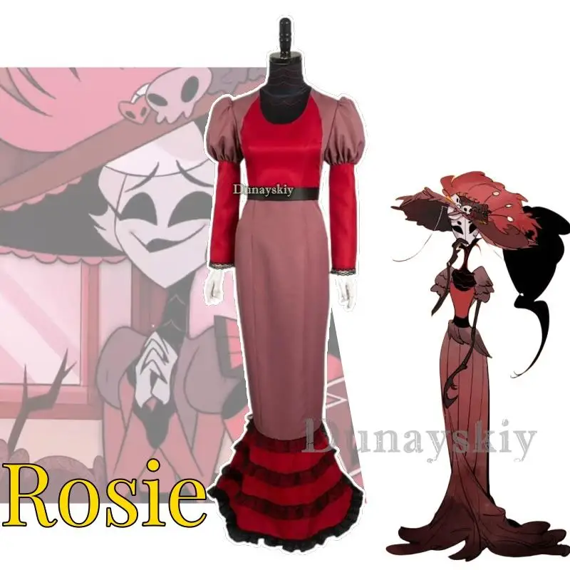 

Rosie Cosplay Red Dress Hotel Overlord Clothes Anime Cosplay Costume Suit Women Fancy Halloween Party Adult Outfit Rosie