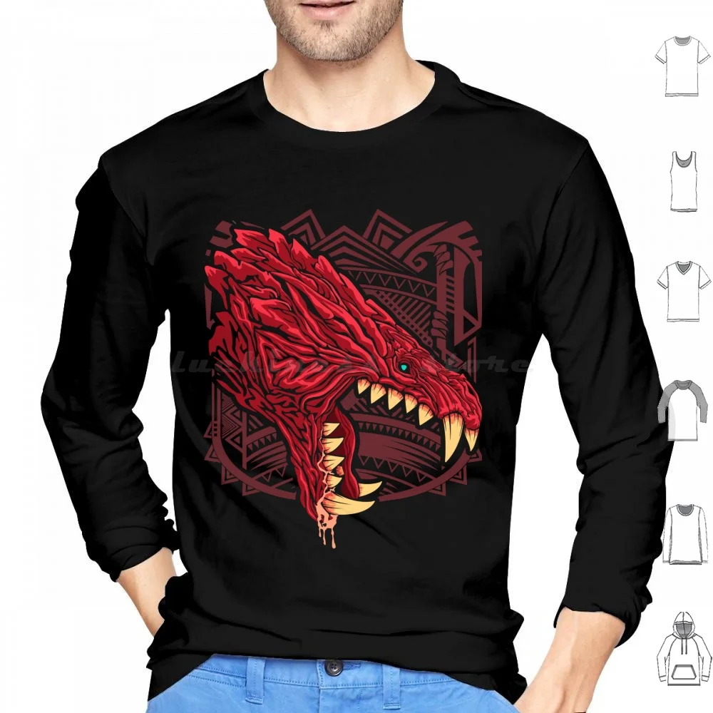 Odogaron Mhw Head Side Hoodie cotton Long Sleeve Monster Hunter Monster Hunter World Mhw Mh World Anjanath Barroth Bazelgeuse