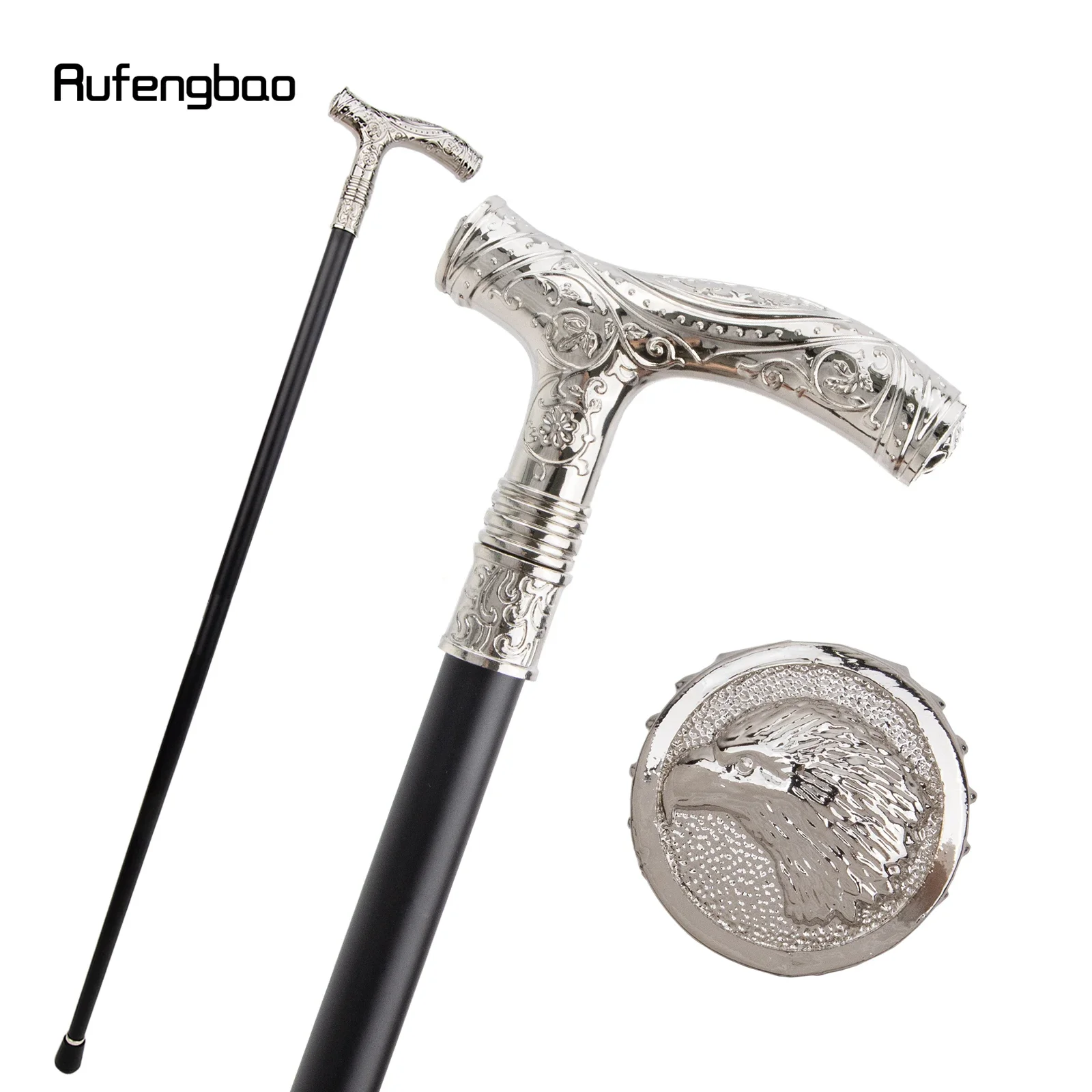 

White Eagle Head Flower Single Joint Walking Stick Decorative Cospaly Party Fashionable Cane Halloween Crosier 93cm