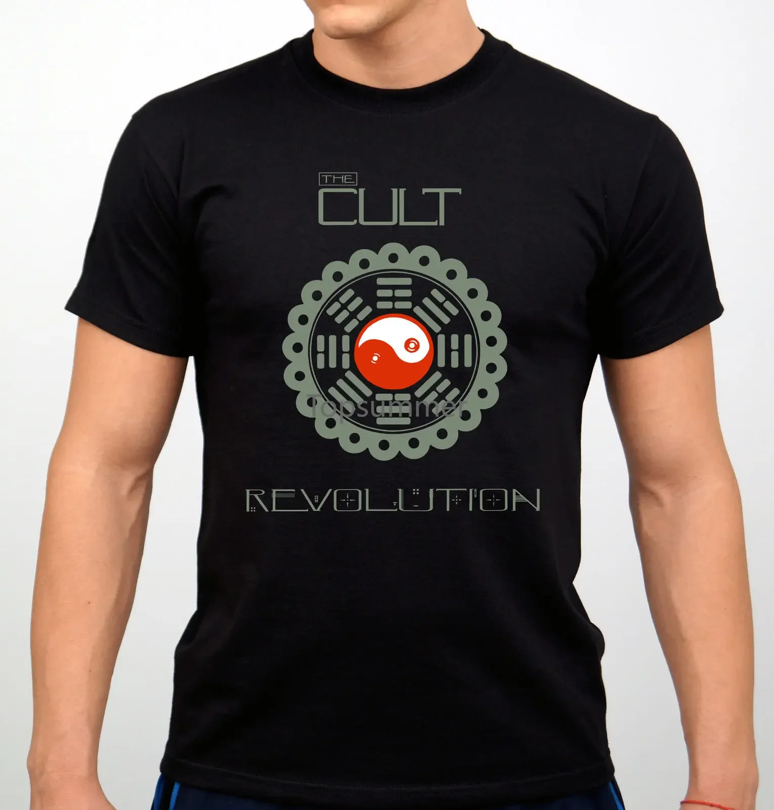 New The Cult Revolution Rock Band Logo Men'S White Black T-Shirt Size S To 3Xl Casual Short Sleeve T Shirt Novelty