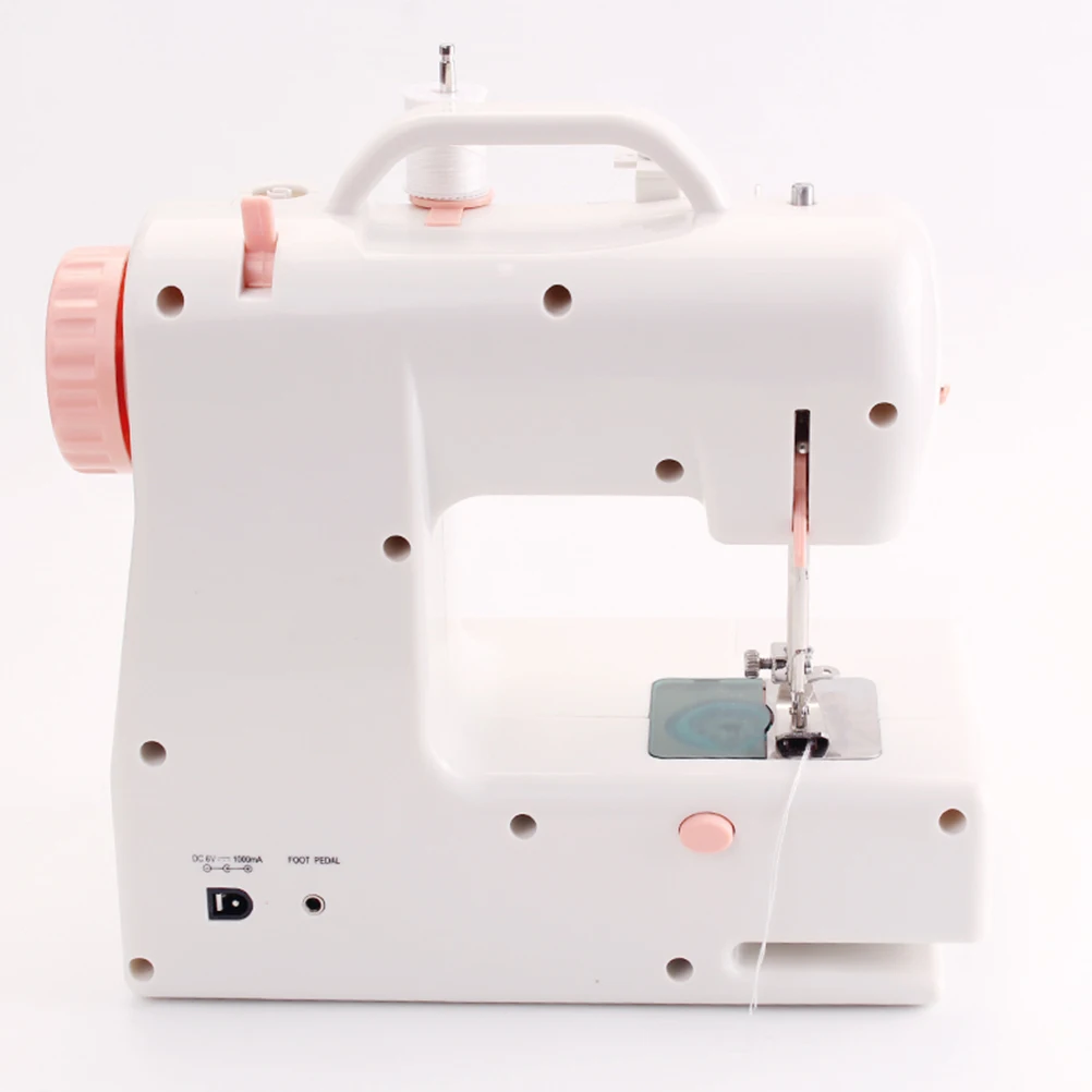 

Mini Electric Sewing Machine Double Thread Reverse Function Automatic Bobbin Winding Portable Handheld Sewing Machine Adjustable