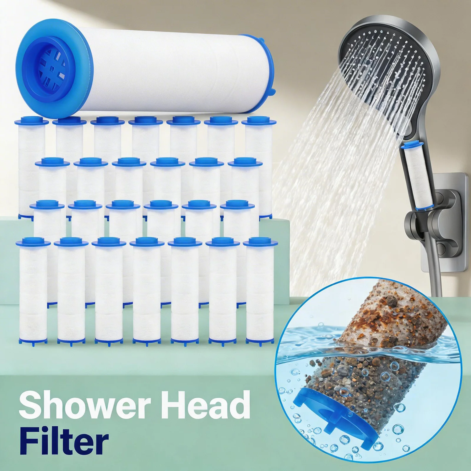 Shower Head Filter Shower Head Water Filter Bathroom Shower Filter Replacement Bathroom Water Cleaning Tool Bathroom Accessories