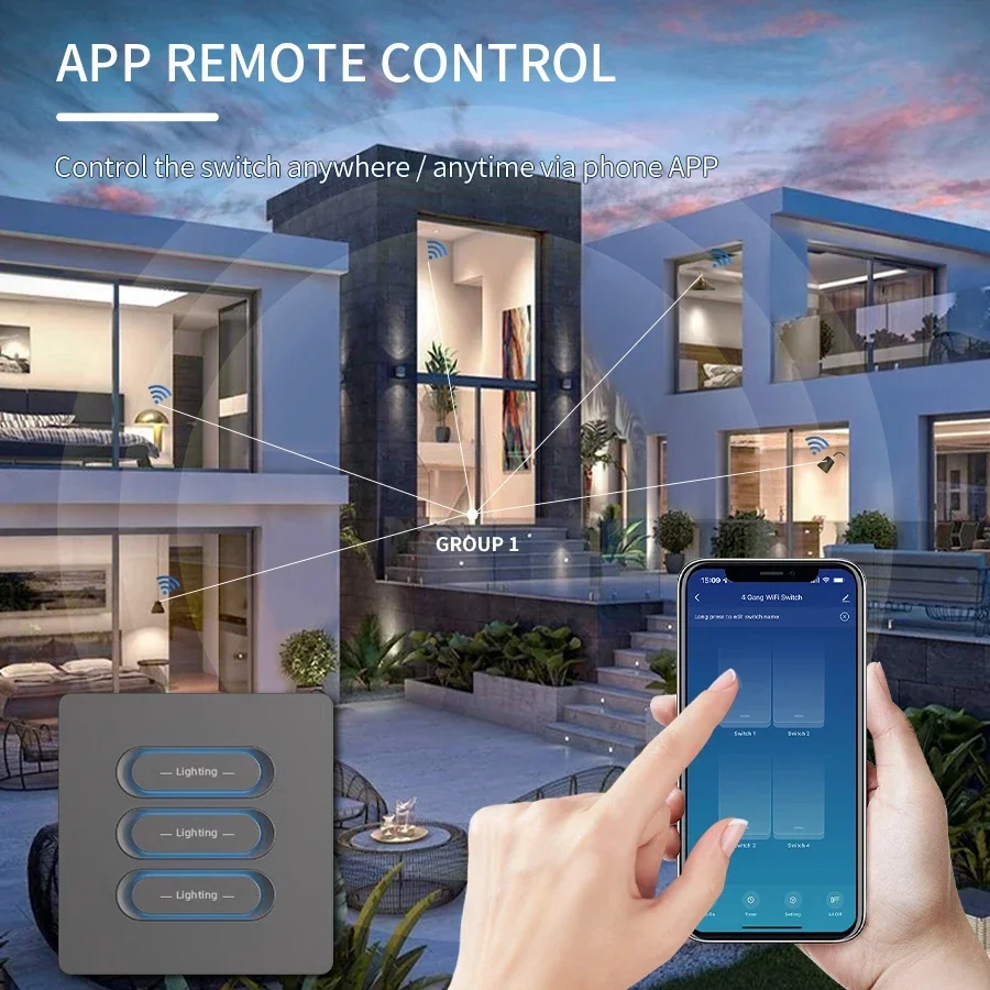 Smart Home Graffiti Smart Button Switch Voice Remote Control Dual Control Multi-Control ZigBee Time Switch Home/Villa Decoration