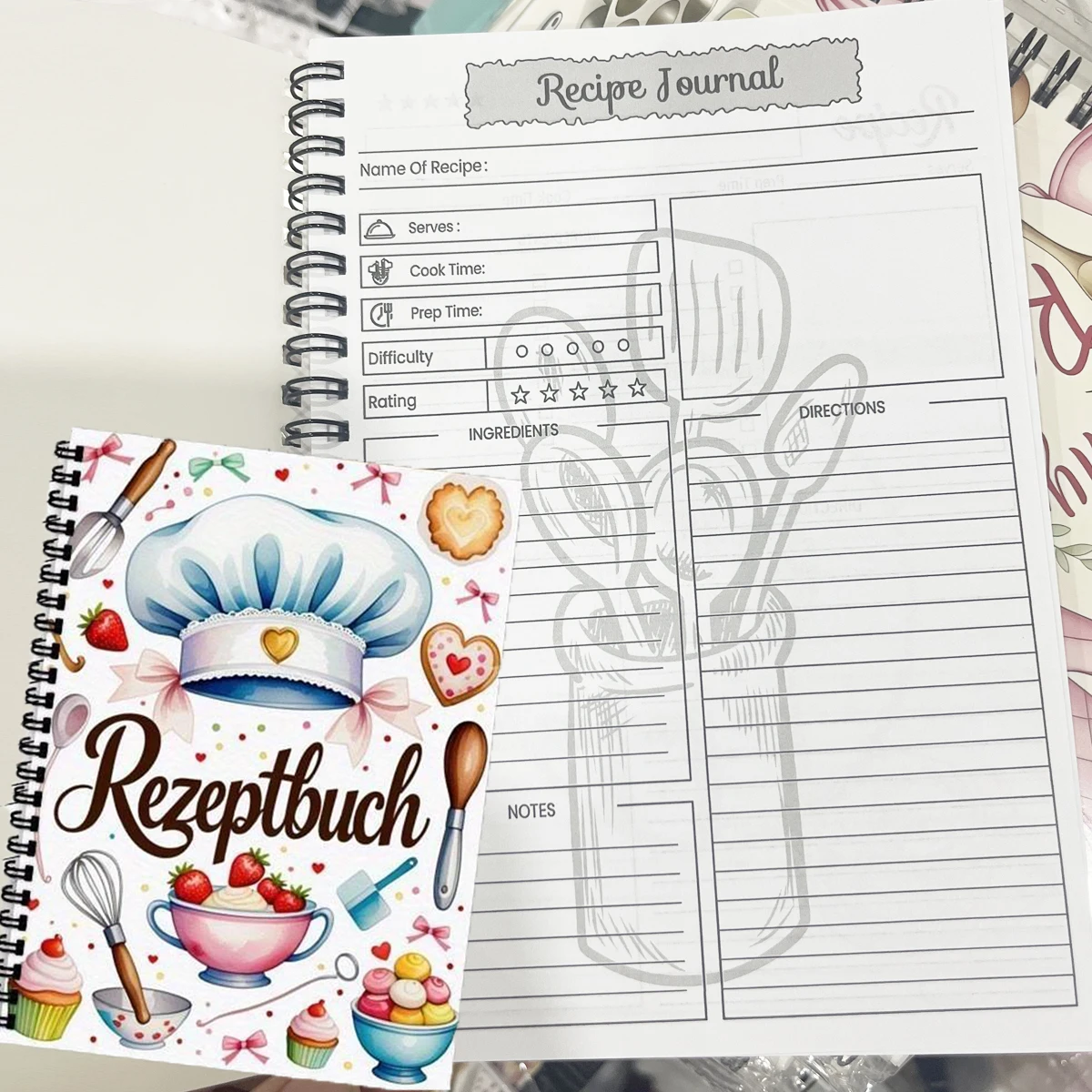 Fun Recipes Notebook Logbook 1pc,Personal Blank Recipe Notebook for Writing Your Own Recipes,Scrapbooking Craft Supplies