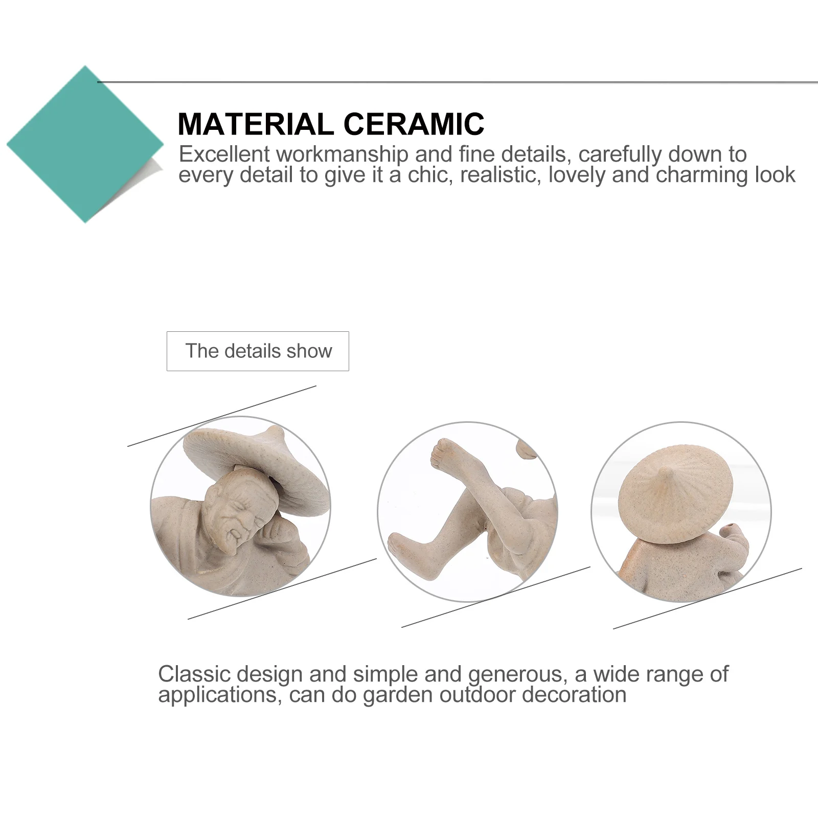 

2Pcs Ceramic Tea Pet Decor Kids Friendly Mini Ornament for Garden Bonsai Terrarium Planter Desktop Decoration Home Interior