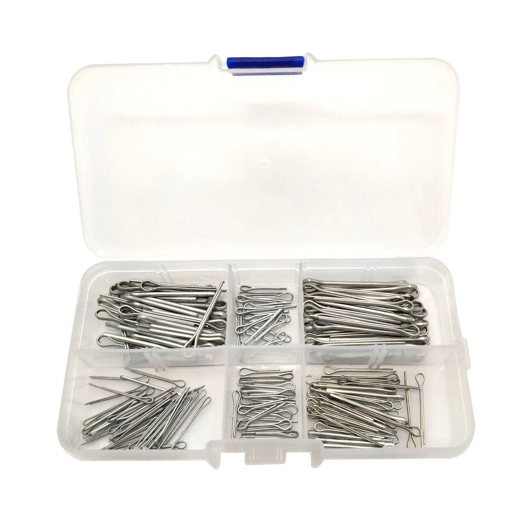 GTBL 350Pc SPLIT PINS Cotter Fixings Set Assorted Sizes Zinc Plated Steel Hard Case