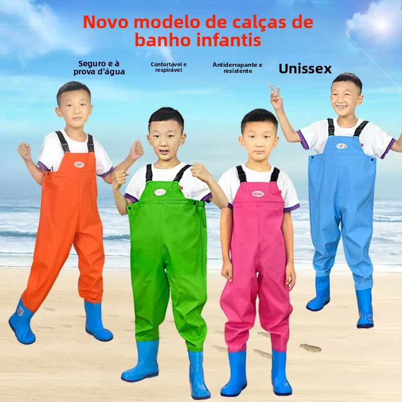 children's-overall-rain-pants-fishing-shoes-waterproof-clothes-sand-playing-sea-going-boys-and-girls-toddler-one-piece-suit