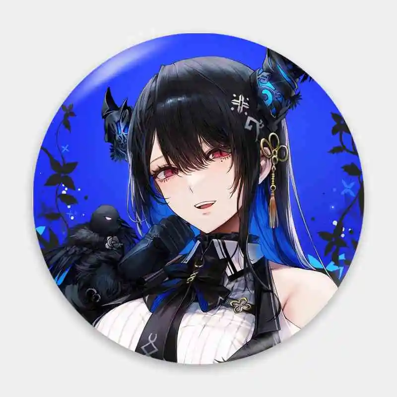 Nerissa ravenft Ch VTuber بروش شارة أنيمي ، دبوس مرساة الطرفية ، حلية هدية تذكارية لصديق ، 75