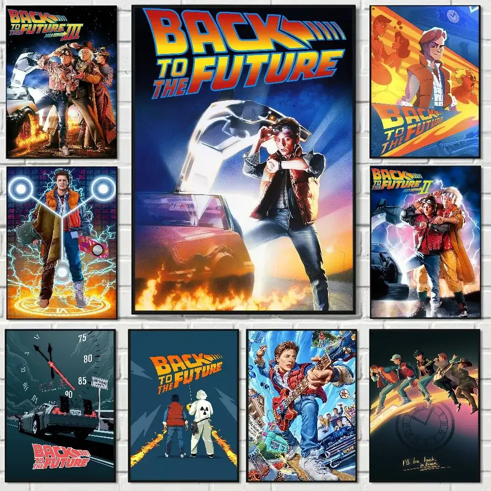 Movie Back To The Future Cartoon Anime Poster Watercolor Art Kids Room Decoration Wall Hanging Painting Kids Gift