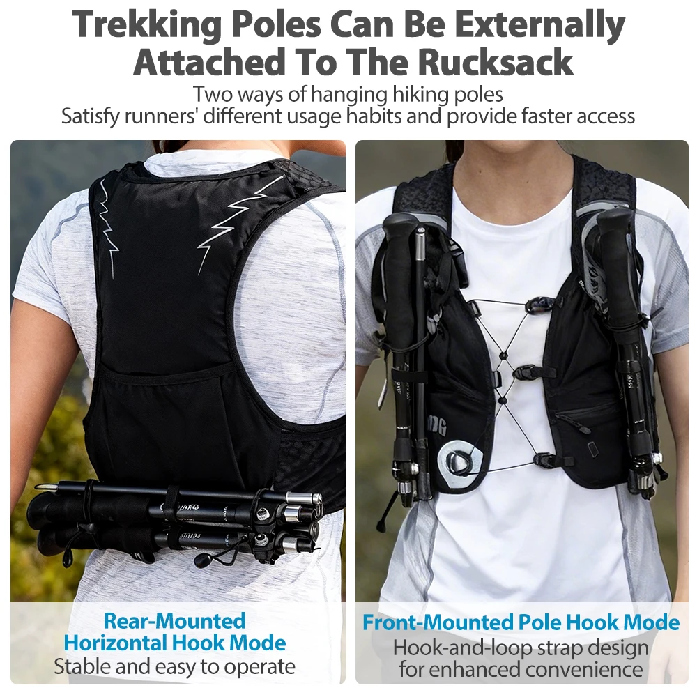 Breathable Hydration Vest Trail Running Backpacks 8L Lightweight Cycling Run Jogging Marathon Backpack Riding Bike Climbing Bag