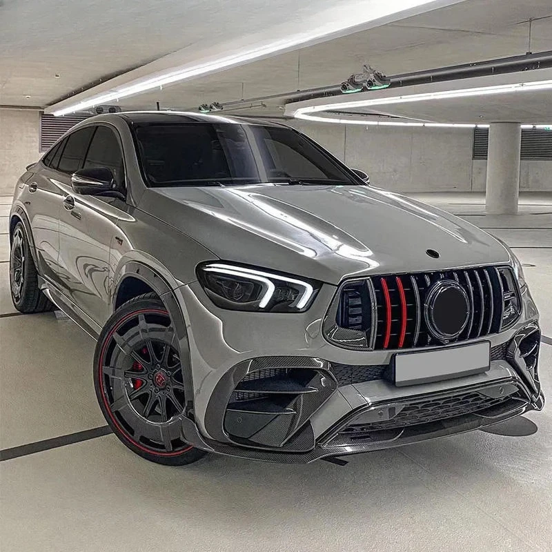 For  GLE/GLE350/GLE450/GLE53/GLE63 Coupe - Front Lip/Wheel Eyebrow/Spoiler Upgrade B Style Dry Carbon Fiber Body Kit