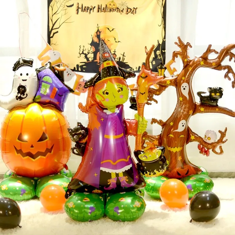 Halloween Dekoration Luftballons Folie Kürbis Geist Toter Baum Hexe Mumie Fledermaus Spinne Ballon Halloween Party Gruselige Dekoration Liefert