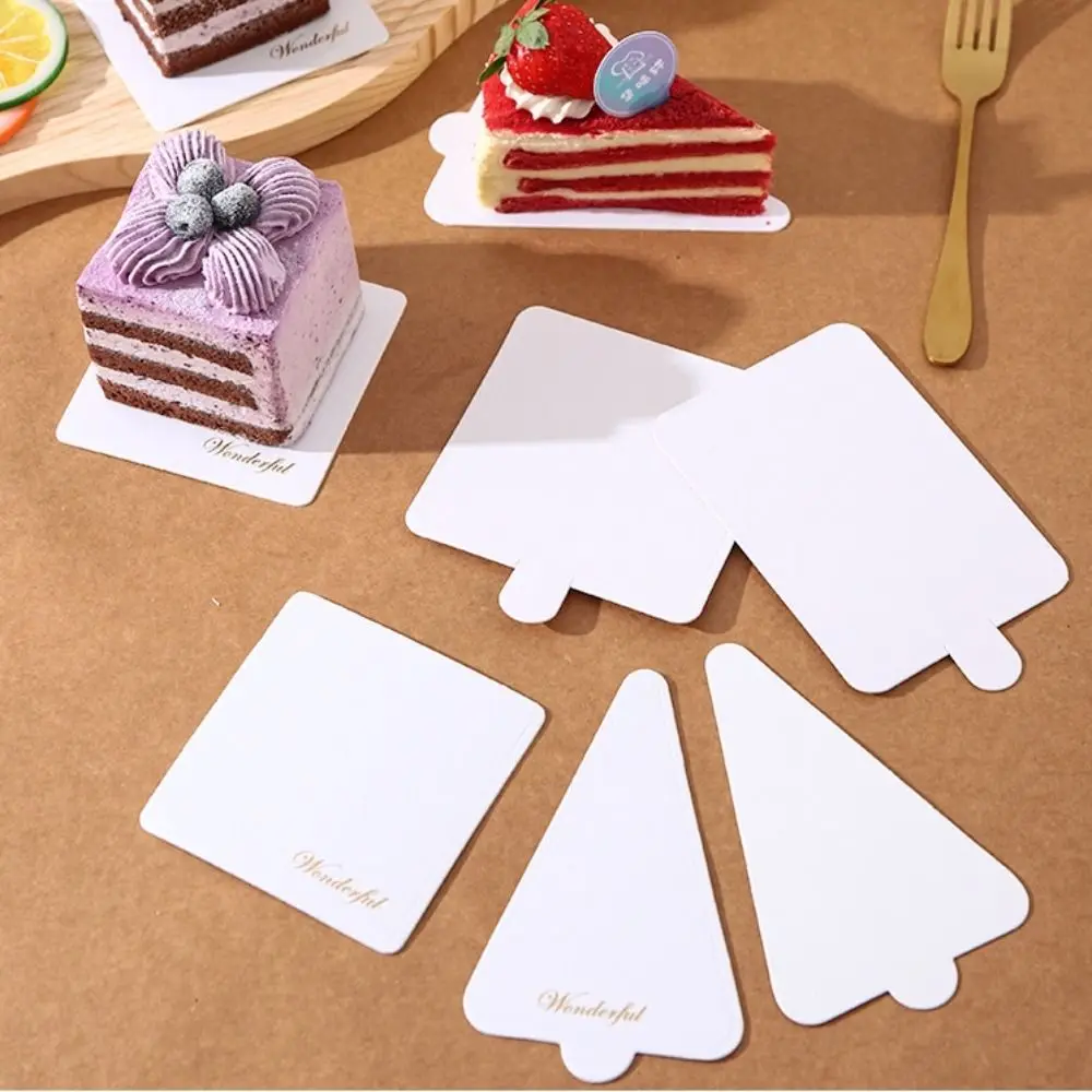 50/100pcs New Disposable Dessert Boards Thicken Paper Golden White Mousse Cake Base Round Square Paper Food Mats Cake Decor