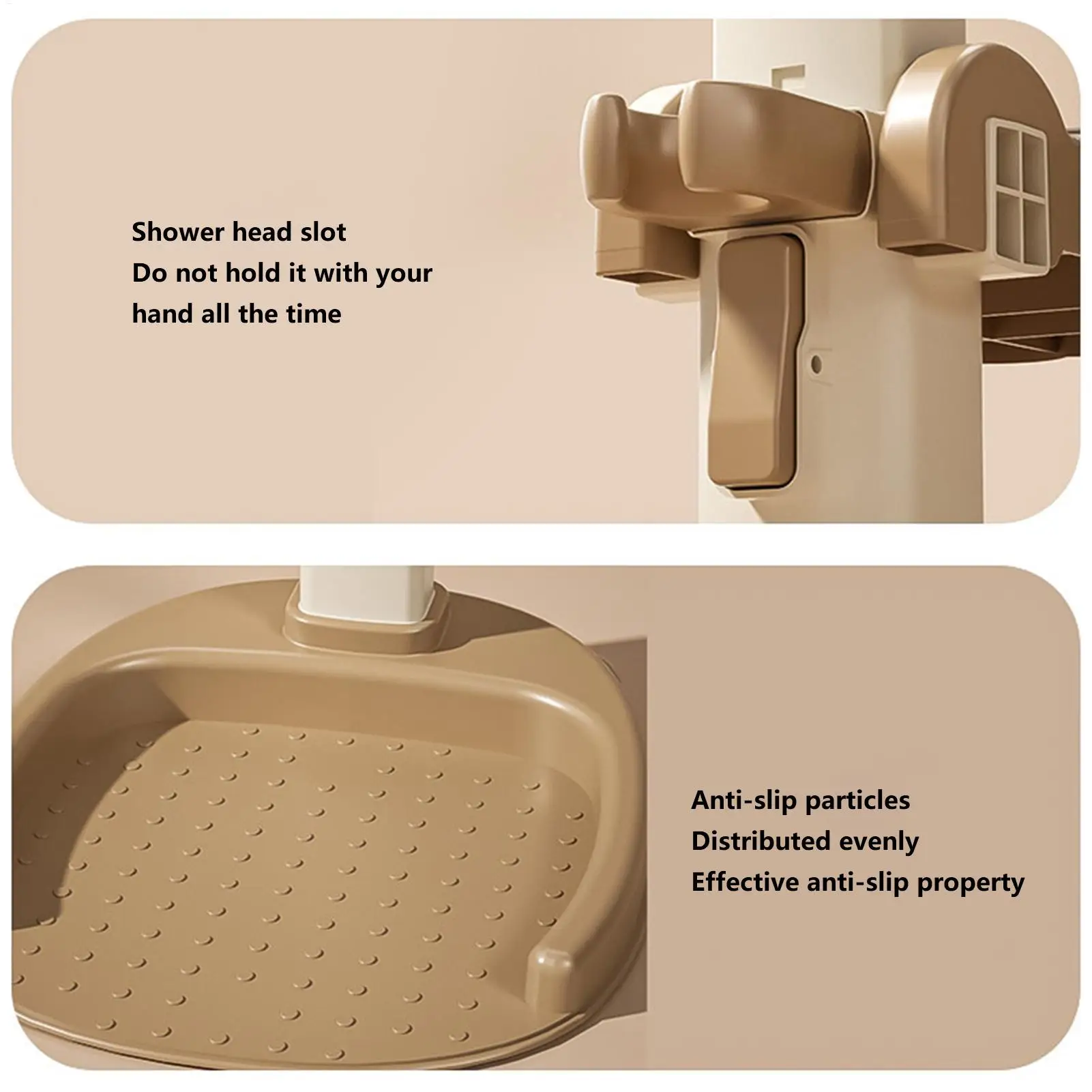 Kids Shower Standing Support 2-In-1 Non-Slip Seat Detachable Children Bathing Support Stand For Kids Aged 8-36 Months Bathtub