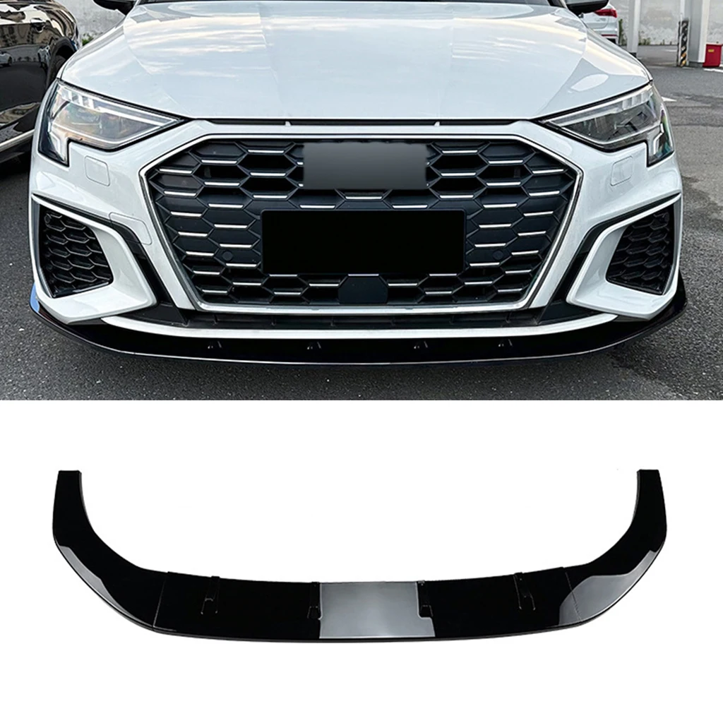 

Front Bumper Lip Spoiler Diffuser Splitters Body Kit Aprons Cover Guard Trim For Audi A3 8Y S3 2021 2022 2023