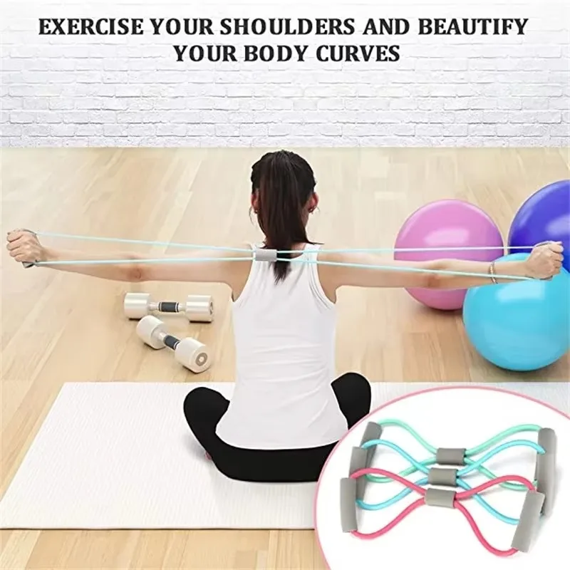 New 2pcs Yoga Resistance Band 8 Figure Thigh Fitness Equipment Fitness Set for Gym Outdoor Extender Workout Gym Workout Training