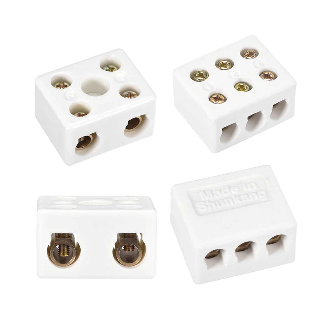 

5Pcs High Temperature Resistant Ceramic Wiring Terminal Block 5/6 Holes Porcelain Electric Wire Connector Electrical Equipment