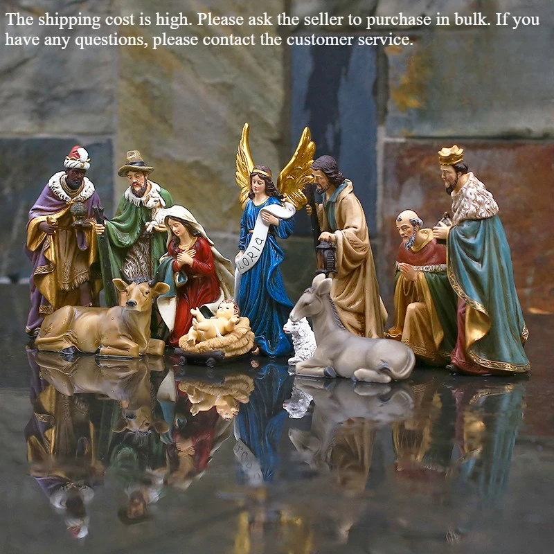 Christmas Nativity Set 20CM High, Resin Manger Scene Figurine in Gift Box, Xmas Present