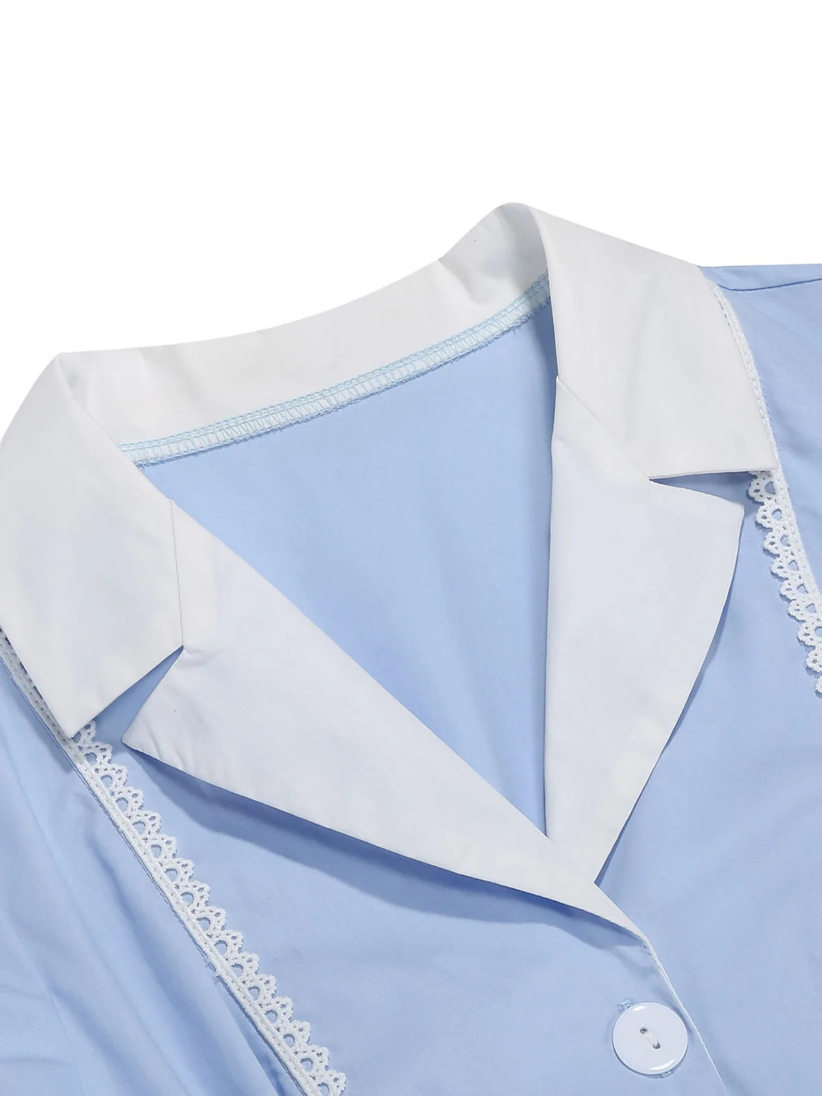 Tonval-vestido Vintage Pinup con cuello entallado y manga abombada para mujer, ropa de verano con botones delanteros, vestidos con detalle de encaje, 2026