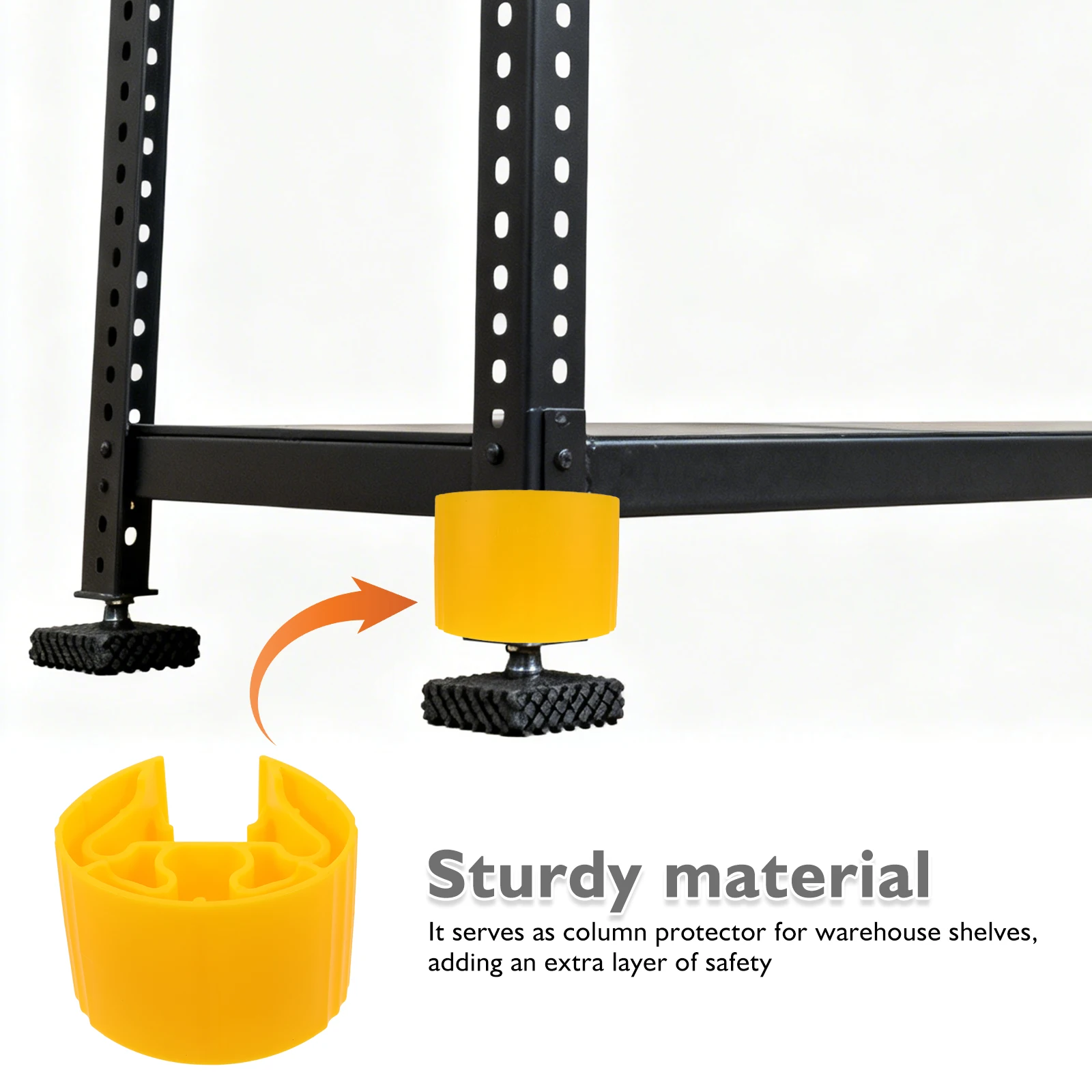 مستودع العمود حامي الرف الزاوية التفاف عمودي آخر تأثير الحرس شعاع بلاستيكي غطاء أمان لرف التخزين الصناعي #2