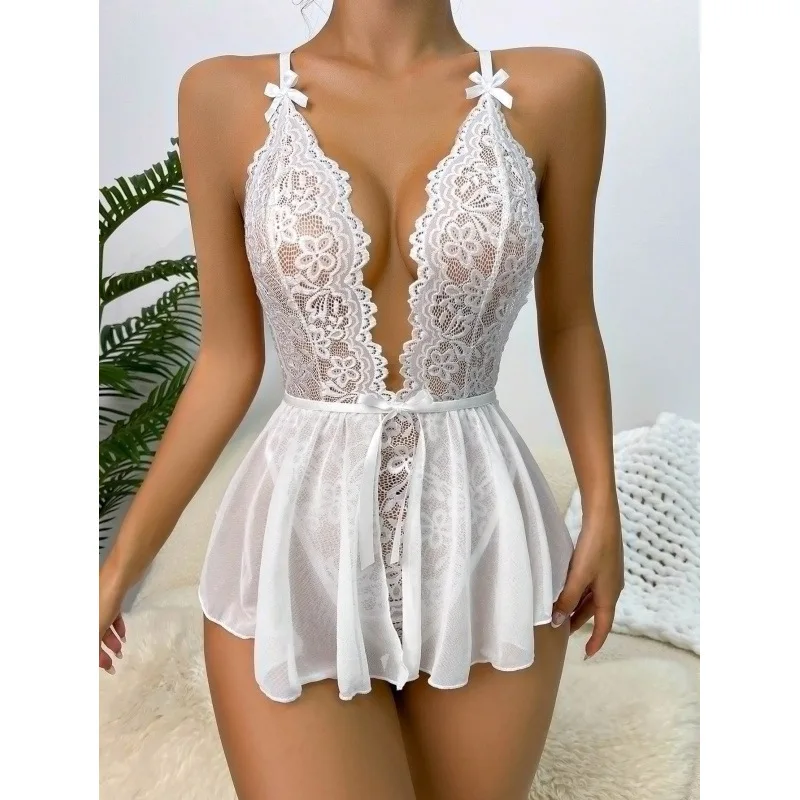 

New Sexy Lingerie Woman Lace Transparent Underwear Brief Sleepwear Delicate Bra Kit Breves Sets Thin Sexy Erotic Bras Bodysuit