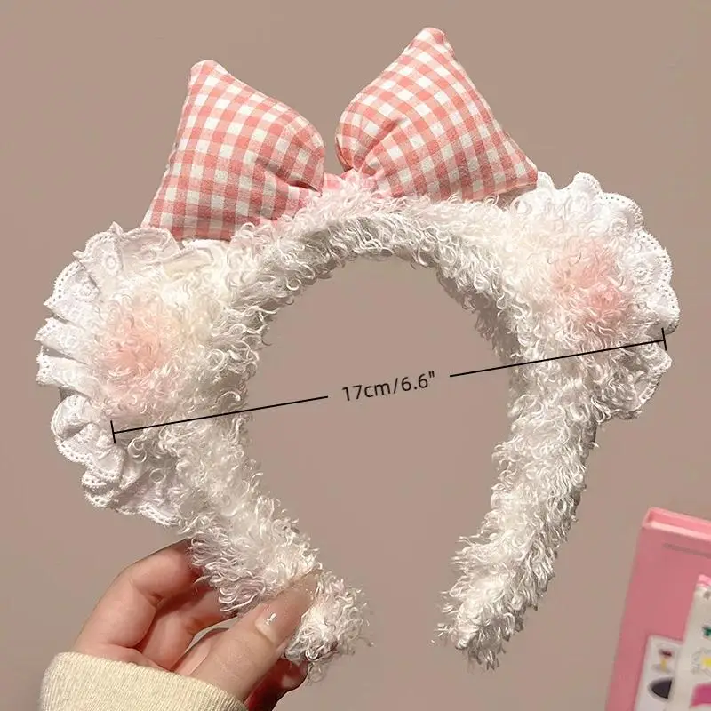 1PC Carino Peluche Fasce Per Le Donne Orso Hairbands Ragazze Trucco Fascia Lavaggio Viso Fascia Per Capelli Fiore antiscivolo Cerchio Dei Capelli Copricapi