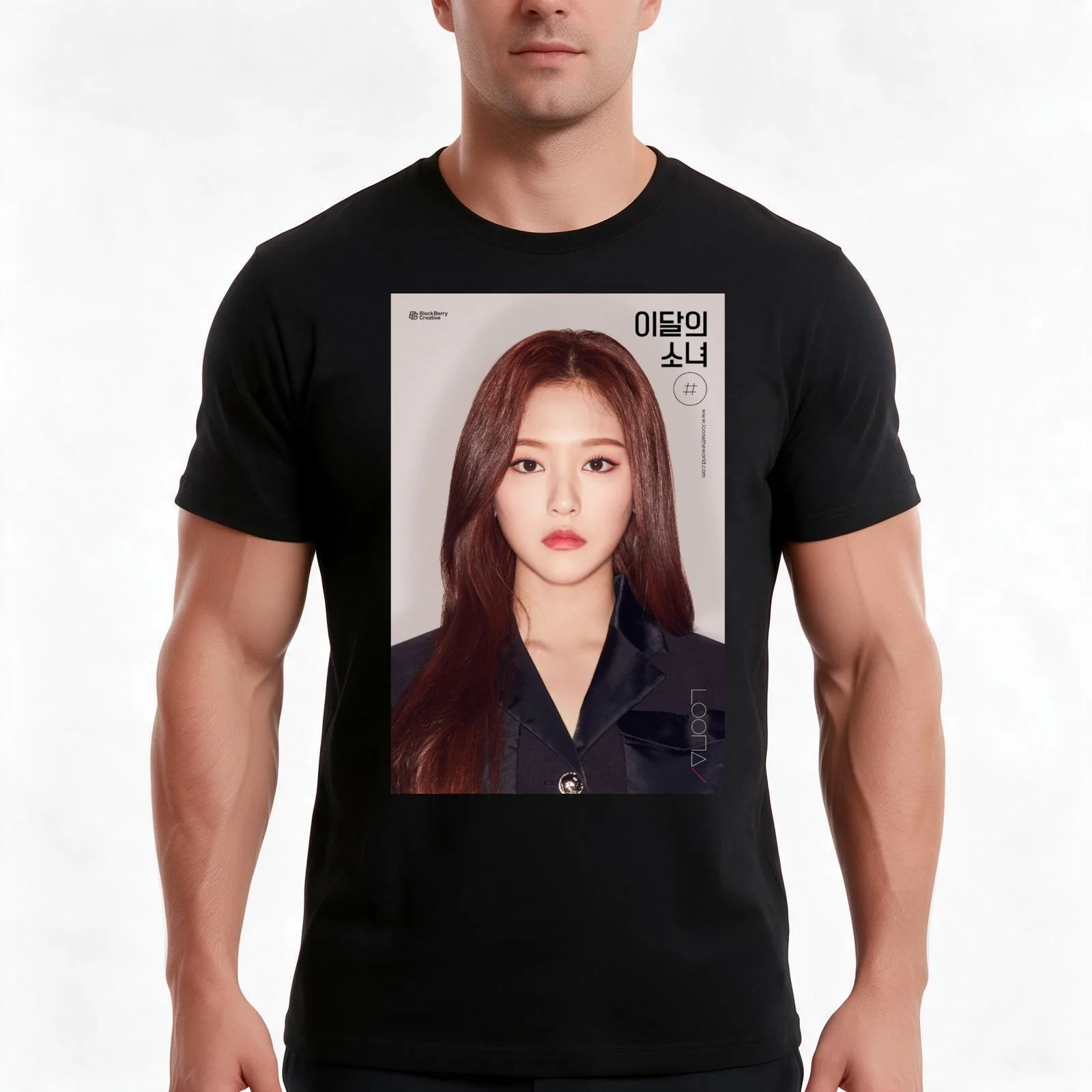 Hyunjin LOONA beautiful portrait merch T-Shirt, Summer Casual Cotton Tee, Oversized Streetwear Tops, Vintage Graphic Print