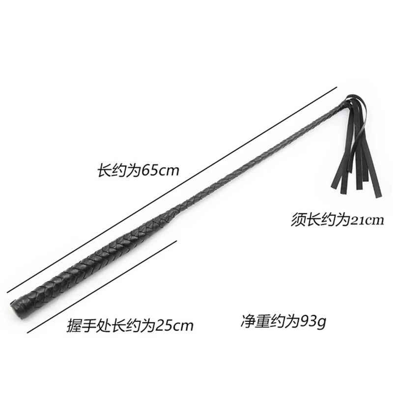 Zwart Pu Lederen Riding Crop Zweep Paardensport Paard Zweep, Stage Performance Rijden Crop Gevlochten Paardensport Racing Zweep