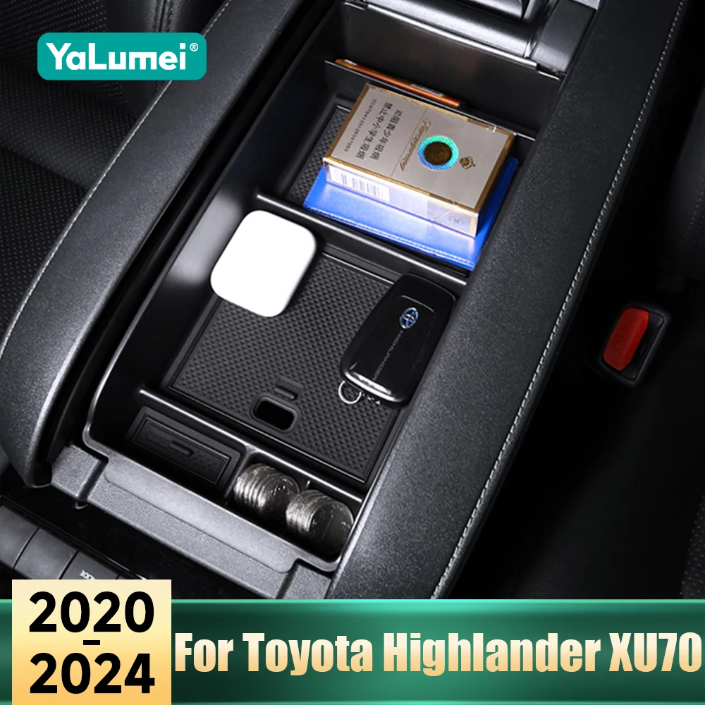 Für Toyota Highlander XU70 Kluger 2020 2021 2022 2023 2024 Auto Armlehne Lagerung Box Center Konsole Organizer Partition Fach