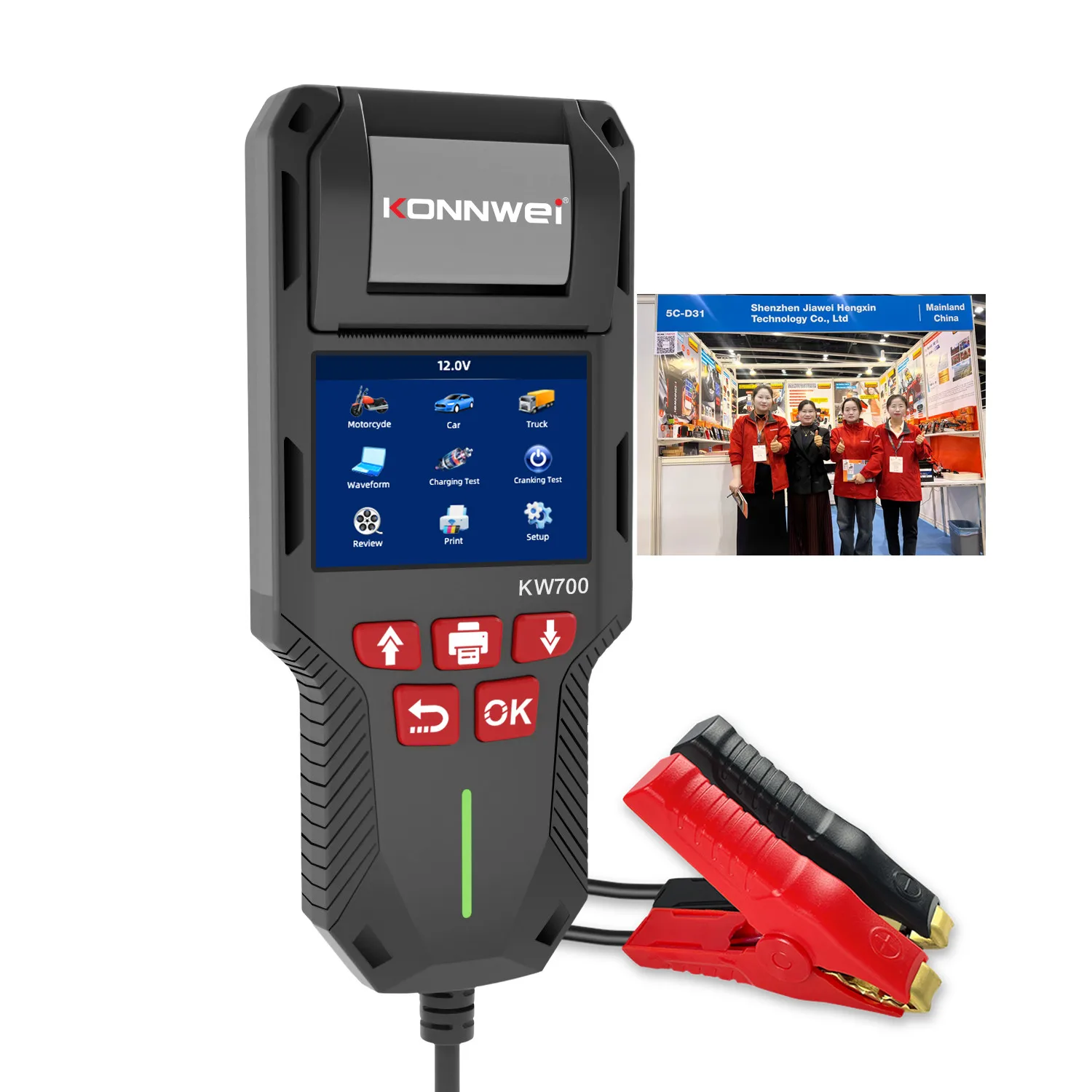 

KONNWEI KW700 Digital Battery Tester High-Precision 12V/24V Automotive Analyzer Similar To Midtronic Includes Printer