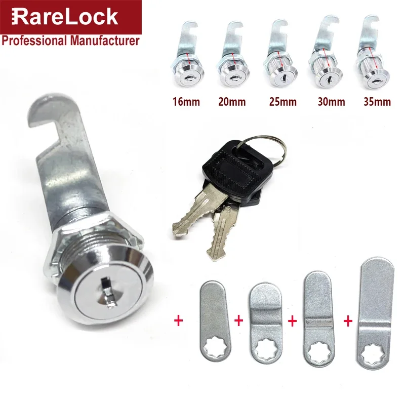 Drawer Cam Lock 2 Keys 5 Tail Pieces Mailbox File Cabinet Tool Box Locker Lock Furniture Hardware Rarelock HJ06 I