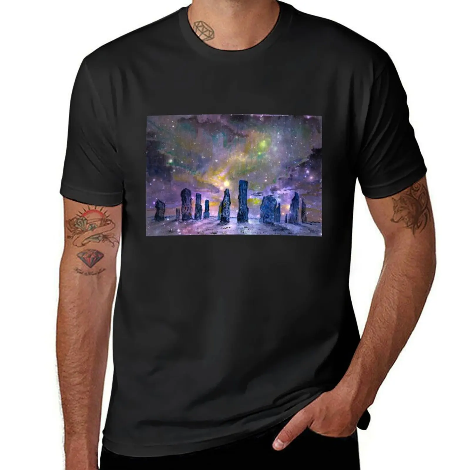 Callanish stones winter solstice T-Shirt hippie clothes tees mens graphic t-shirts anime