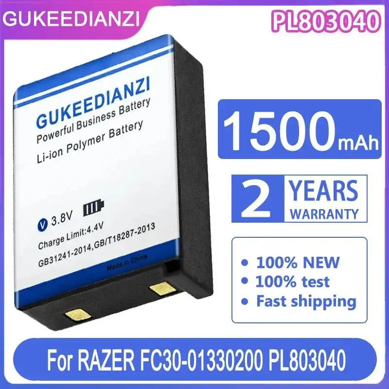

Аккумулятор для игровой мыши Razer FC30-01330200 PL803040 RZ01-0133 RZ84-01330100, долговечный, 1500 мАч