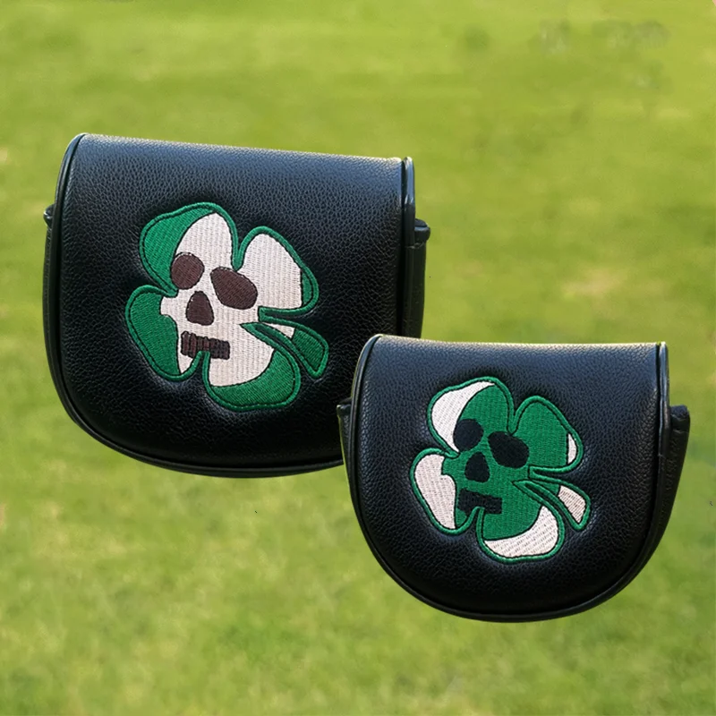 

Головной убор для клюшки для гольфа с черепом, чехлы для клюшки для гольфа, чехол для молотка, защита для клюшки для гольфа, магнитная застежка, черный цвет, круг