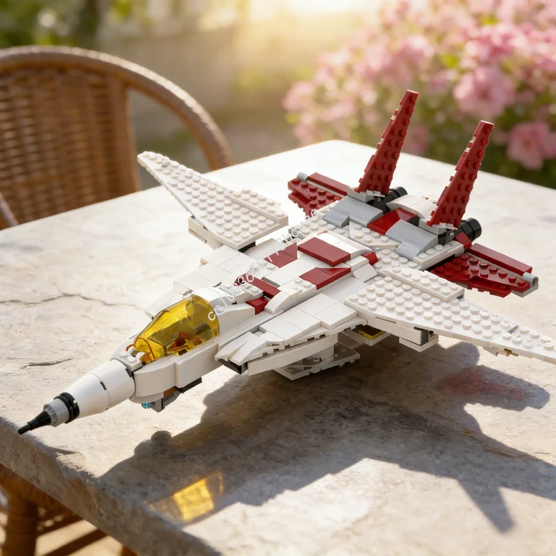 

440 деталей MOC Creator F Tomcat, конструктор, архитектурные блоки, DIY, рождественский подарок, игрушка, сборка, креативная идея, развивающий конструктор