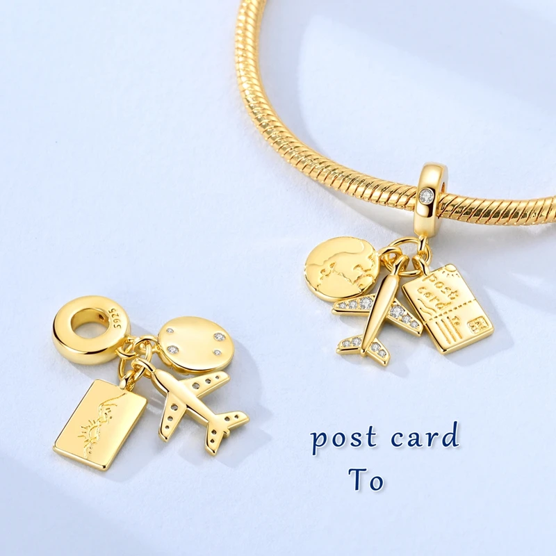 Original  Airplane Charms Beads Fit Original Bracelet Bag Keychain Earring Charm Bead Pendant Diy Women Jewelry Gift view 5