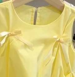 Korean Version of Childrens Clothing 2024 New Girls Dress Summer Childrens Trendy and Cute Bow Princess Dress Summer Clothes