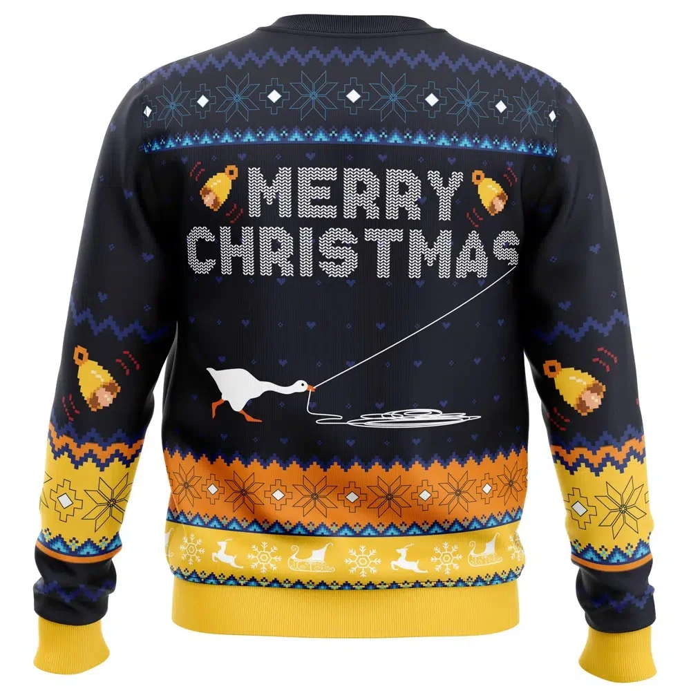 Untitled Goose Game Crewneck Sweatshirt 3D Print Unisex Ugly Christmas Pullover Funny Goose Holiday Party Long Sleeve Tops