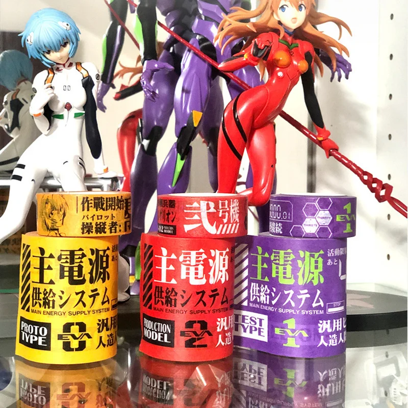 Evangelion EVA Tape Anime Paper Tape Waterproof Hand Ledger for Scrapbooking Masking Tape Arts Diy Crafts Journal Planner Gift